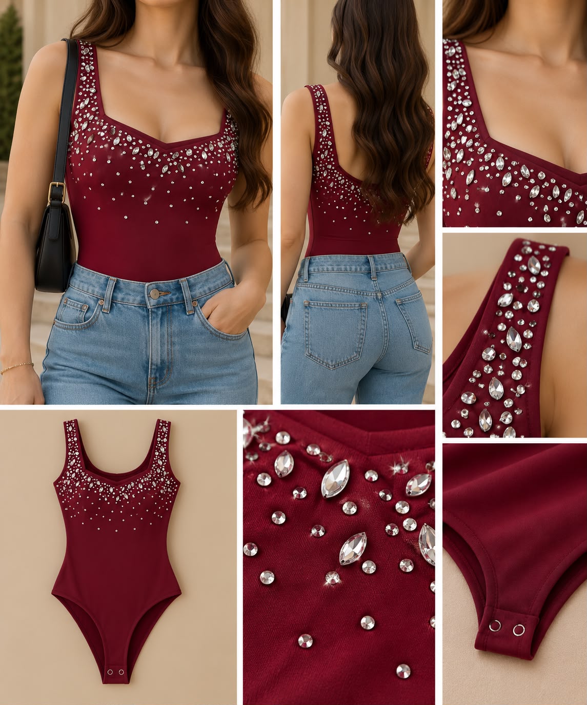 Burgundy bodysuit