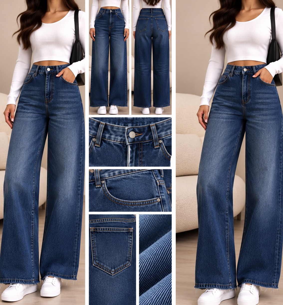 Wide leg jeans