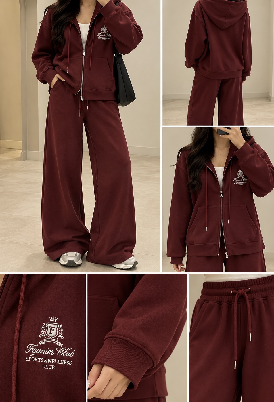 Embroidered burgundy training with a taqia