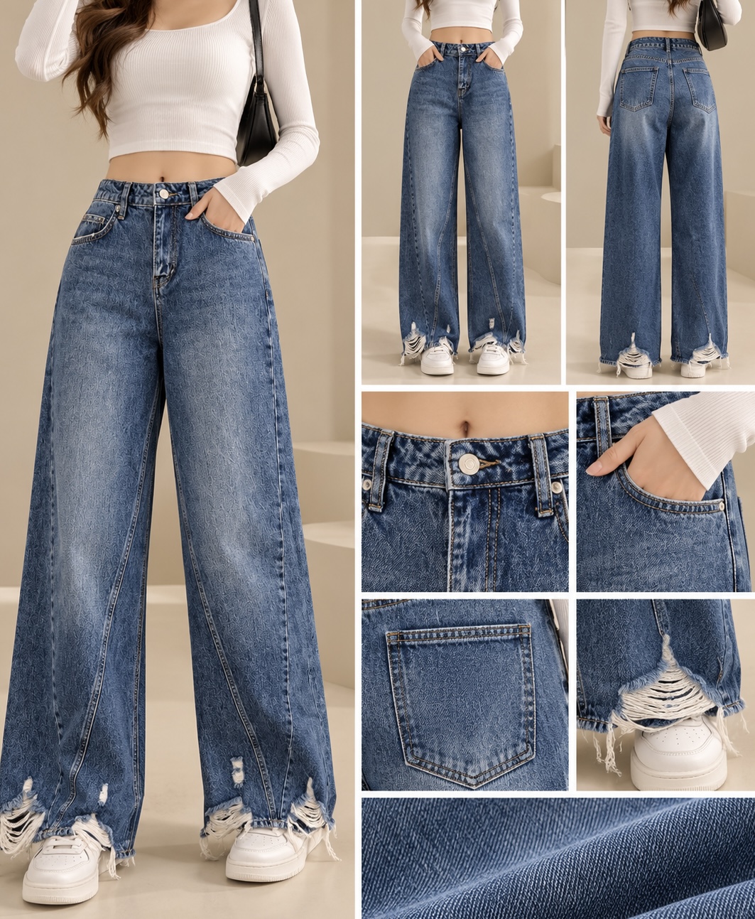 Wide leg jeans